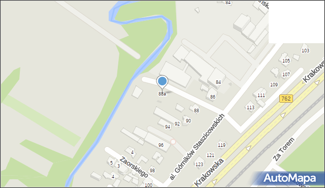 Kielce, Aleja Górników Staszicowskich, 88a, mapa Kielc