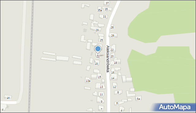 Kielce, Aleksandrówka, 21, mapa Kielc