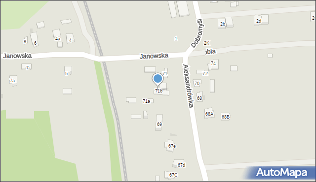 Kielce, Aleksandrówka, 71b, mapa Kielc