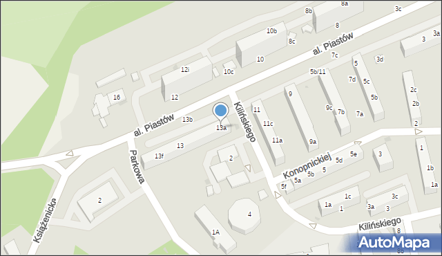 Knurów, Aleja Piastów, 13a, mapa Knurów