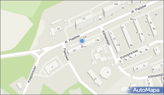Knurów, Aleja Piastów, 13d, mapa Knurów