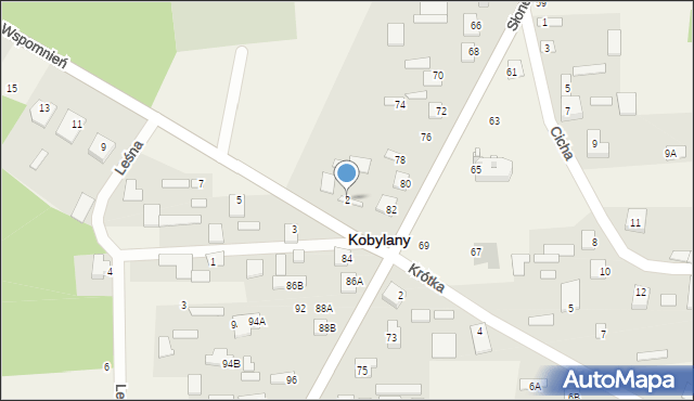 Kobylany, Aleja Wspomnień, 2, mapa Kobylany