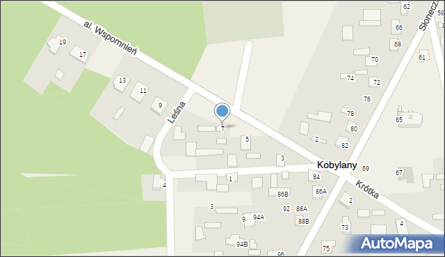 Kobylany, Aleja Wspomnień, 7, mapa Kobylany