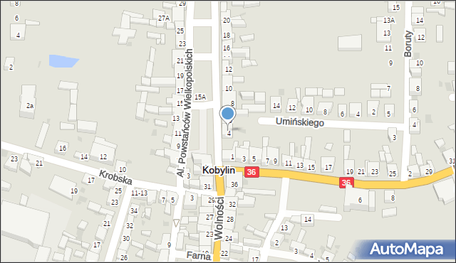 Kobylin, Aleje Powstańców Wielkopolskich, 4, mapa Kobylin