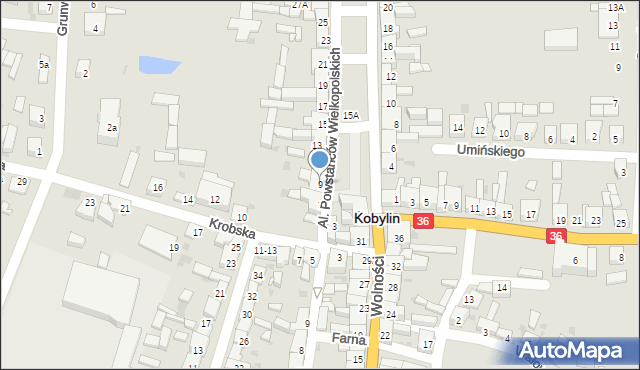 Kobylin, Aleje Powstańców Wielkopolskich, 9, mapa Kobylin