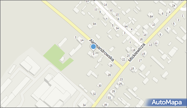 Kolno, Aleksandrowska, 1, mapa Kolno