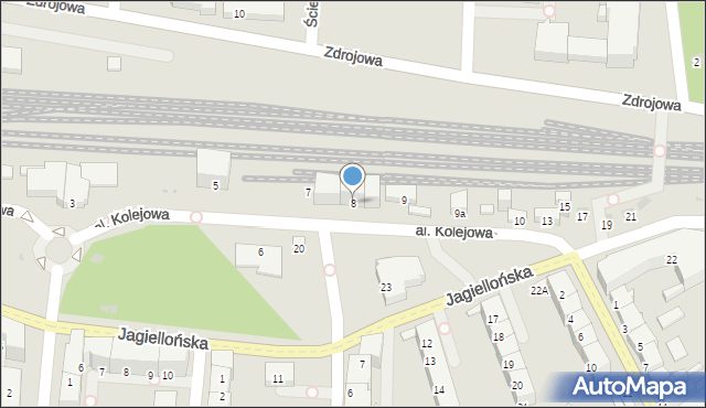 Kołobrzeg, Aleja Kolejowa, 8, mapa Kołobrzegu