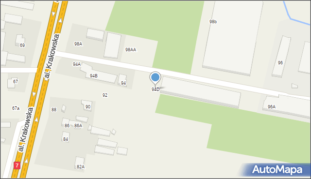 Kolonia Warszawska, Aleja Krakowska, 94D, mapa Kolonia Warszawska