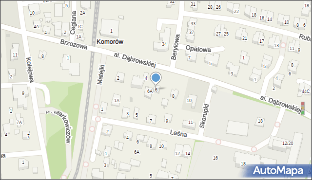 Komorów, Aleja Dąbrowskiej Marii, 6, mapa Komorów
