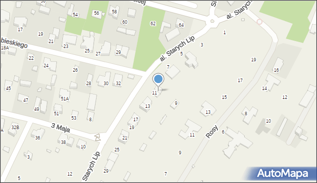 Komorów, Aleja Starych Lip, 1A, mapa Komorów