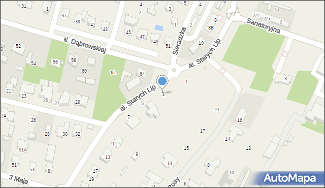 Komorów, Aleja Starych Lip, 3, mapa Komorów