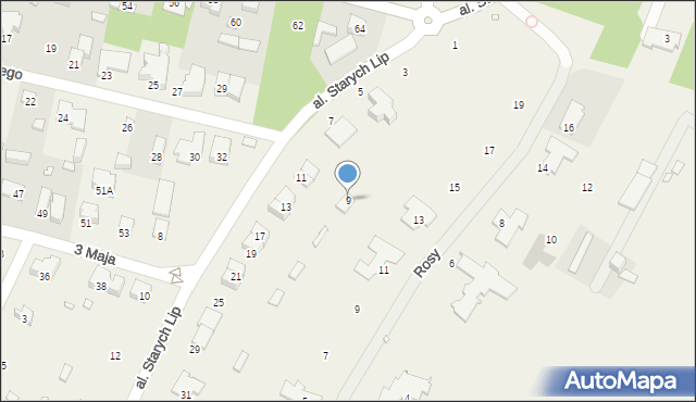 Komorów, Aleja Starych Lip, 9, mapa Komorów