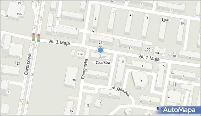 Konin, Aleje 1 Maja, 11, mapa Konina