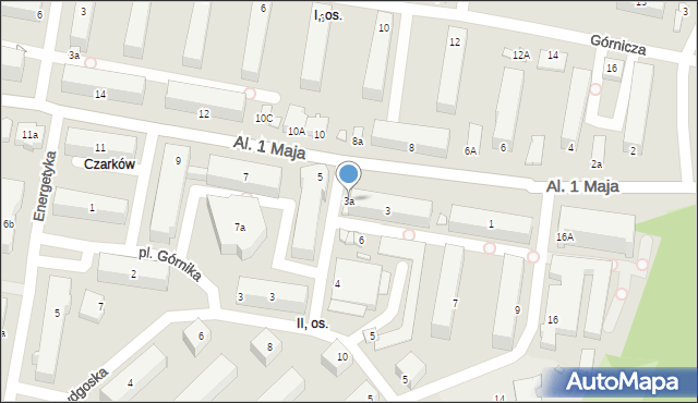 Konin, Aleje 1 Maja, 3a, mapa Konina