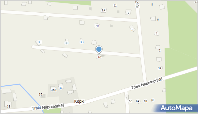 Kopki, Aleja Przyjaciół, 1A, mapa Kopki