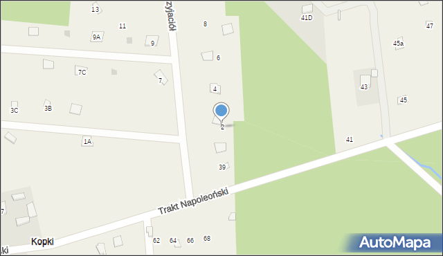 Kopki, Aleja Przyjaciół, 2, mapa Kopki