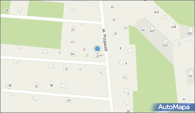 Kopki, Aleja Przyjaciół, 9, mapa Kopki