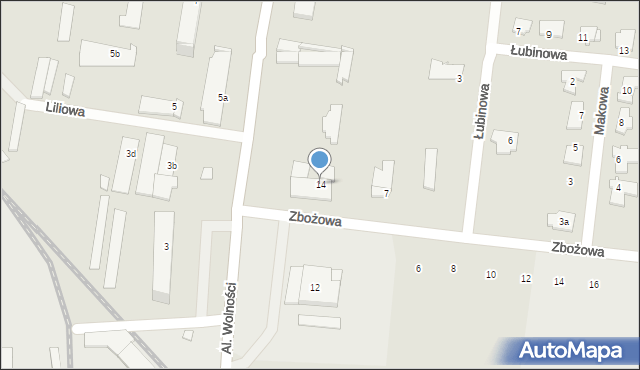 Koronowo, Aleje Wolności, 14, mapa Koronowo