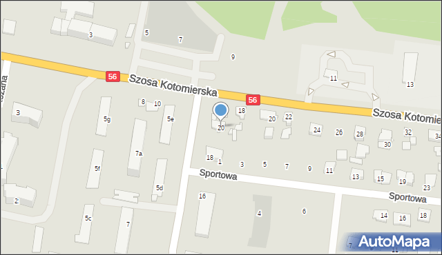 Koronowo, Aleje Wolności, 20, mapa Koronowo