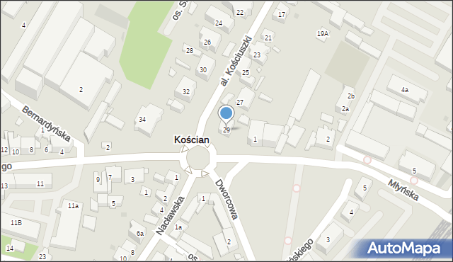 Kościan, Aleja Kościuszki Tadeusza, gen., 29, mapa Kościan