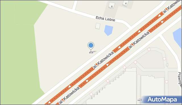 Kostowiec, Aleja Katowicka, 404, mapa Kostowiec