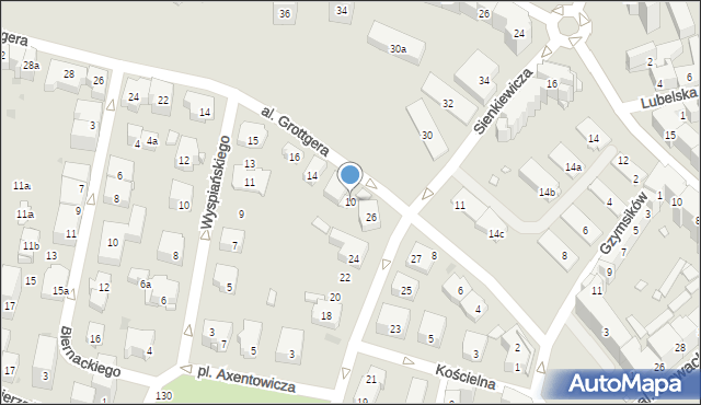 Kraków, Aleja Grottgera Artura, 10, mapa Krakowa