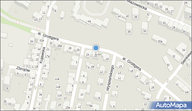 Kraków, Aleja Grottgera Artura, 22, mapa Krakowa