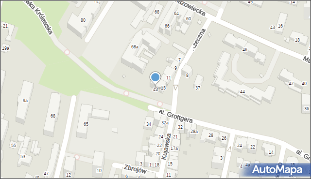 Kraków, Aleja Grottgera Artura, 43, mapa Krakowa