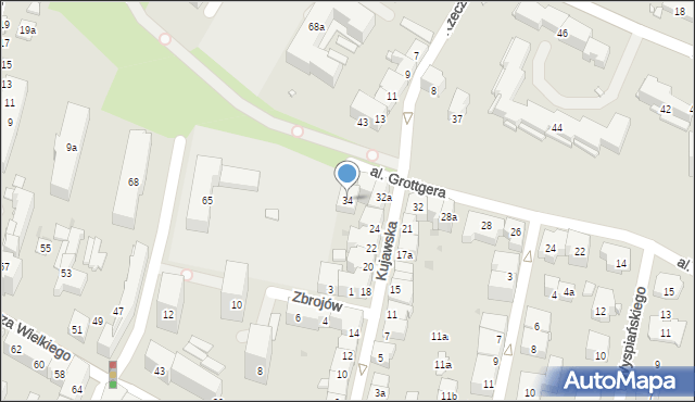Kraków, Aleja Grottgera Artura, 34, mapa Krakowa