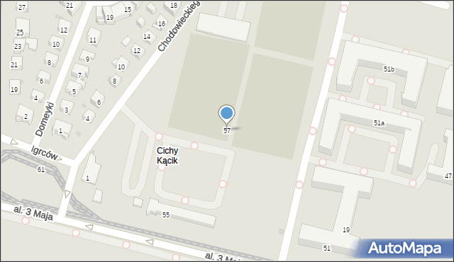 Kraków, Aleja 3 Maja, 57, mapa Krakowa
