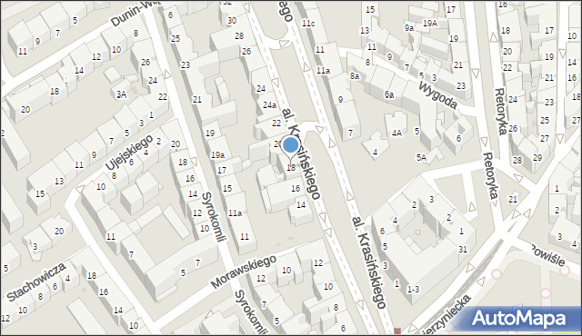 Kraków, Aleja Krasińskiego Zygmunta, 18, mapa Krakowa