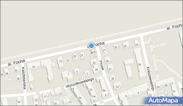 Kraków, Aleja Focha Ferdynanda, marsz., 28, mapa Krakowa