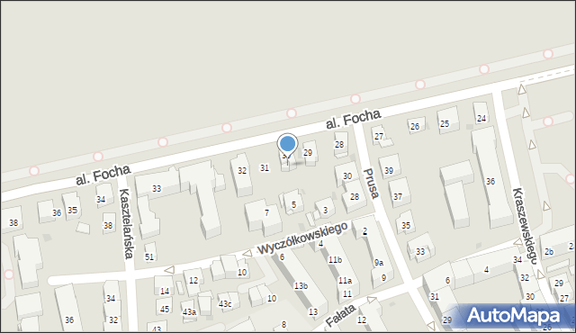 Kraków, Aleja Focha Ferdynanda, marsz., 30a, mapa Krakowa