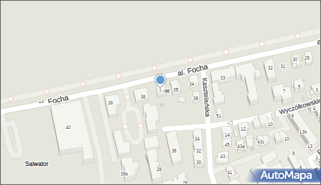 Kraków, Aleja Focha Ferdynanda, marsz., 37, mapa Krakowa