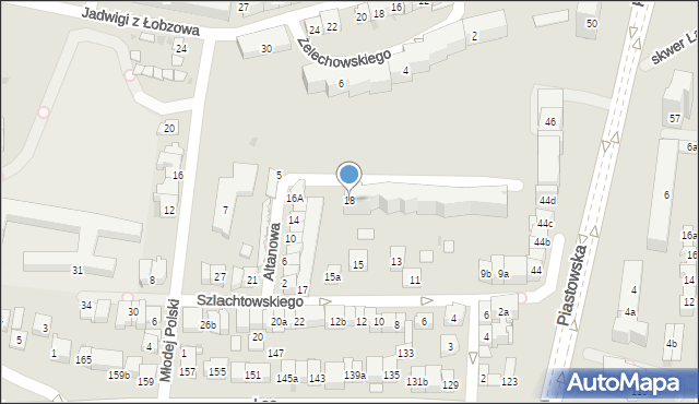 Kraków, Altanowa, 18, mapa Krakowa