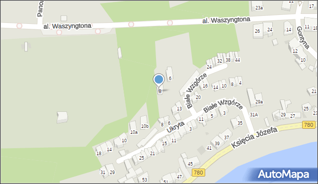 Kraków, Aleja Waszyngtona Jerzego, 8, mapa Krakowa