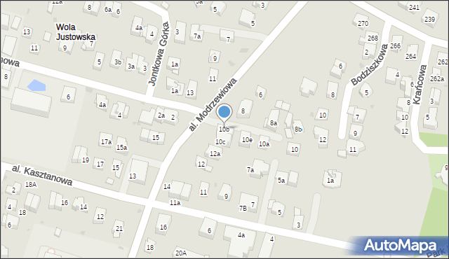 Kraków, Aleja Modrzewiowa, 10b, mapa Krakowa