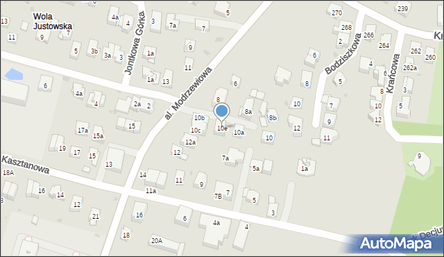 Kraków, Aleja Modrzewiowa, 10e, mapa Krakowa