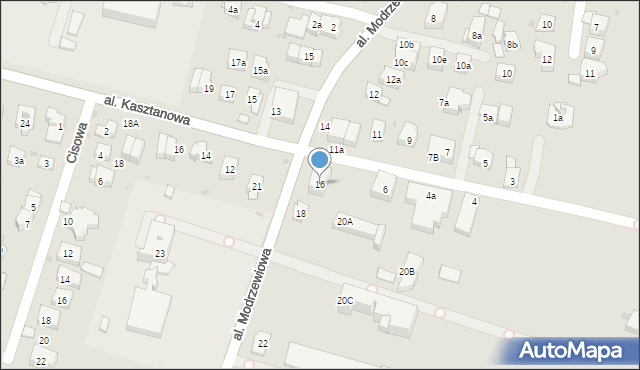 Kraków, Aleja Modrzewiowa, 16, mapa Krakowa