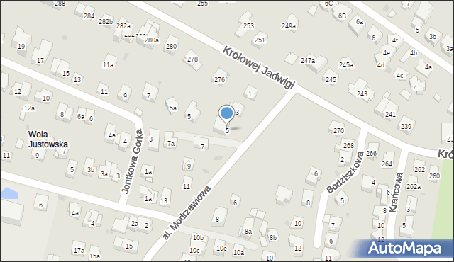 Kraków, Aleja Modrzewiowa, 5, mapa Krakowa