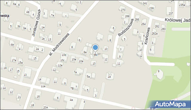 Kraków, Aleja Modrzewiowa, 8b, mapa Krakowa
