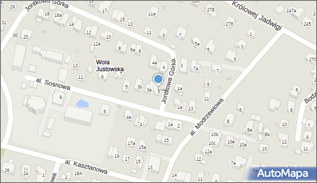 Kraków, Aleja Sosnowa, 3, mapa Krakowa