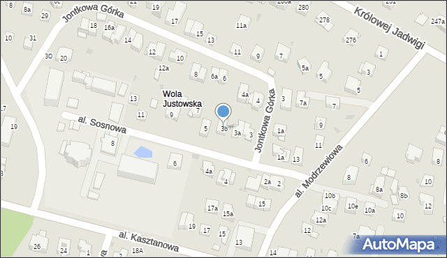 Kraków, Aleja Sosnowa, 3b, mapa Krakowa