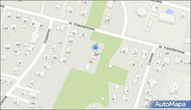 Kraków, Aleja Kasztanowa, 28B, mapa Krakowa