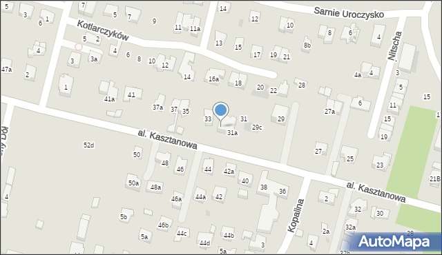 Kraków, Aleja Kasztanowa, 31b, mapa Krakowa