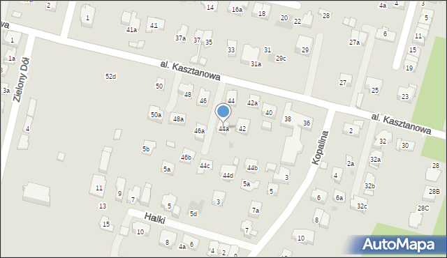 Kraków, Aleja Kasztanowa, 44a, mapa Krakowa
