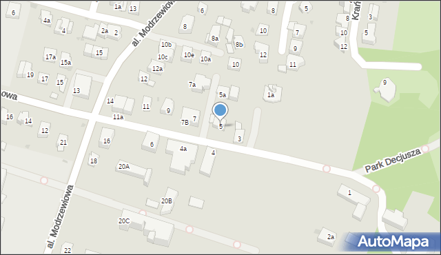 Kraków, Aleja Kasztanowa, 5, mapa Krakowa