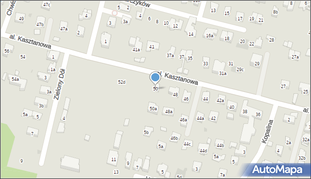 Kraków, Aleja Kasztanowa, 50, mapa Krakowa