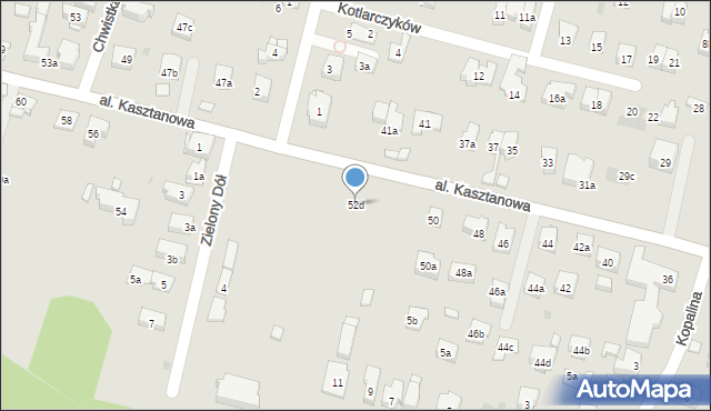 Kraków, Aleja Kasztanowa, 52d, mapa Krakowa