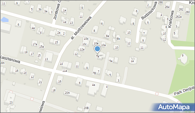Kraków, Aleja Kasztanowa, 7a, mapa Krakowa